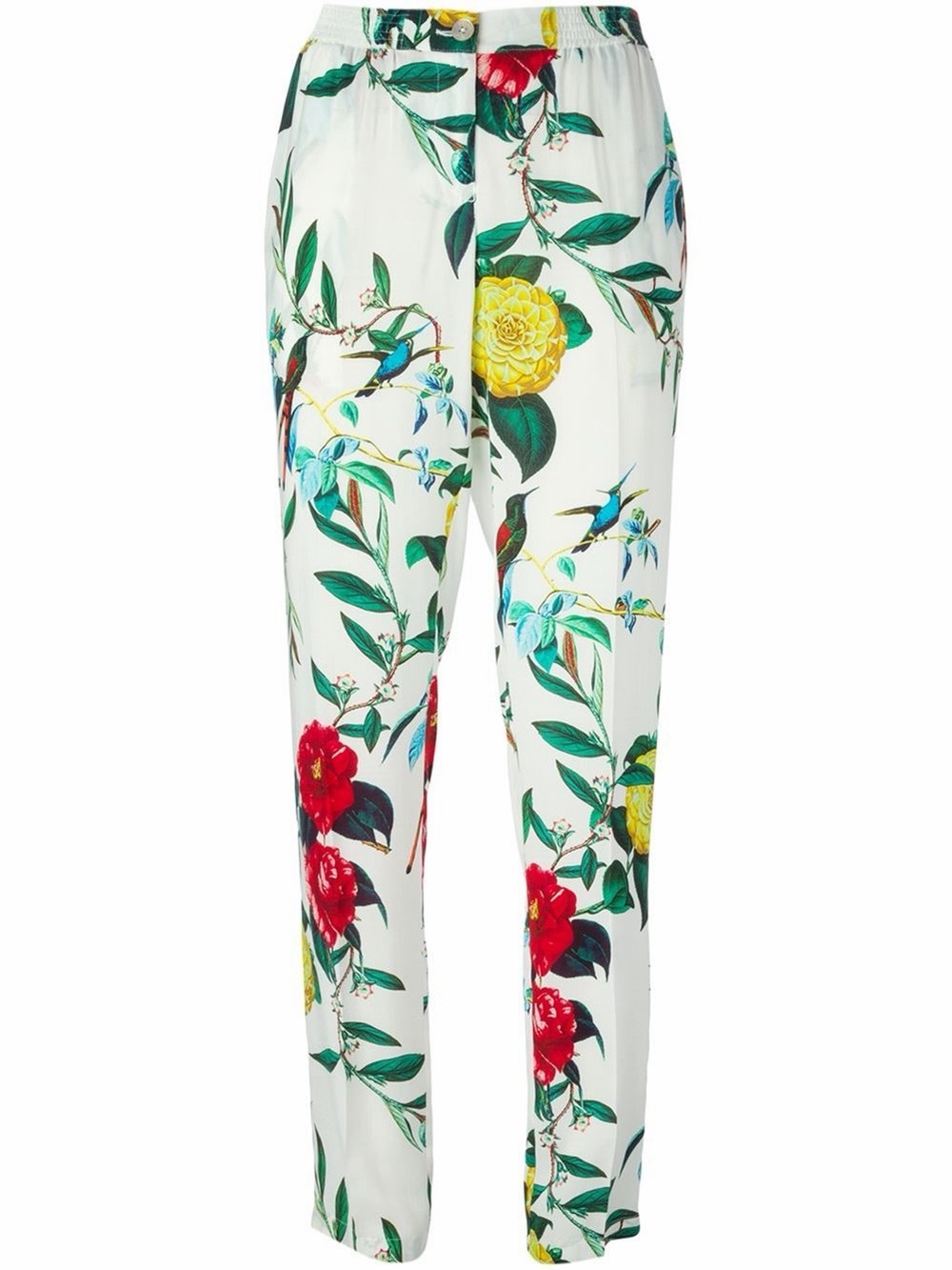 ARMANI JEANS White Floral Womens Trousers Size 40 IT